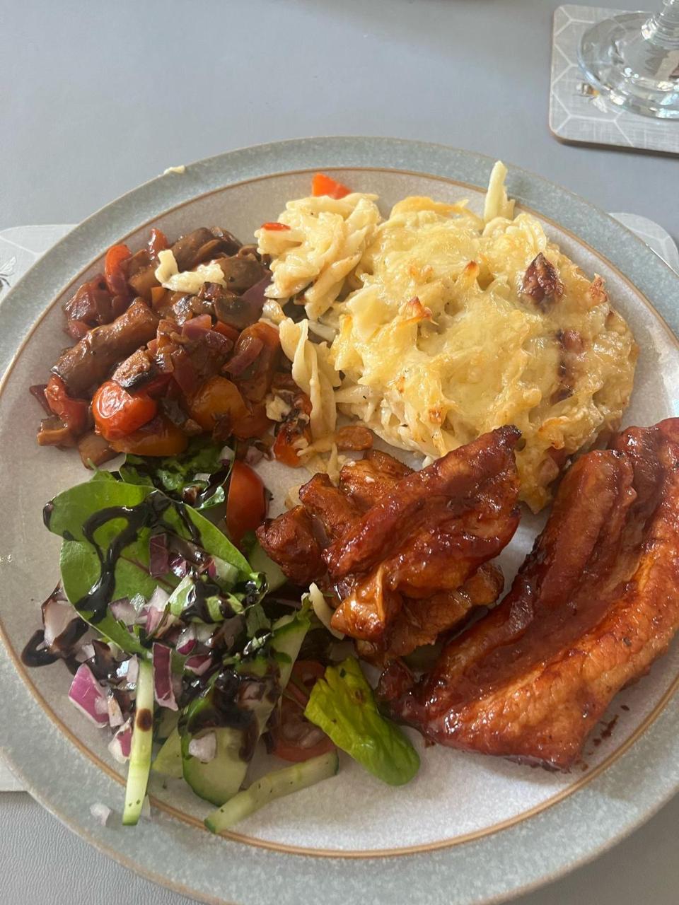 A beautifully plated dish at The Blue Boar Inn